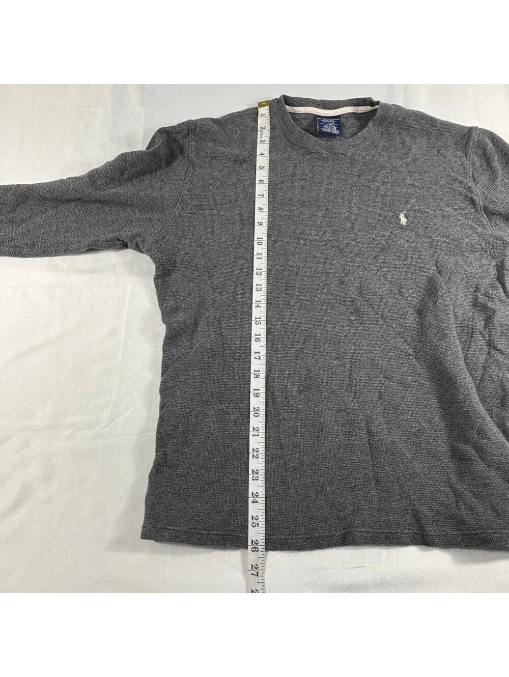 Polo Ralph Lauren Men's Gray Thermal Waffle-Knit Long-Sleeve Crewneck Shirt XL